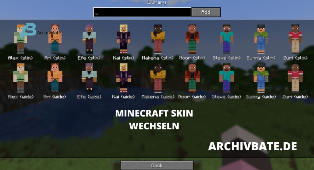 minecraft skin wechseln